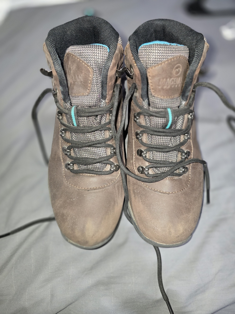 Magnum Brown Lace-Up Women's Hiking Boots with Teal Accent